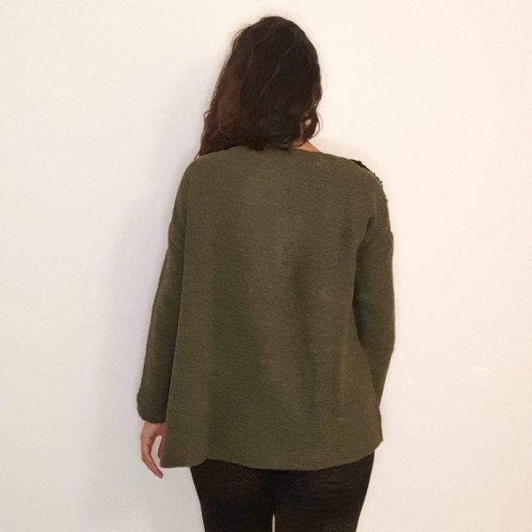 pull vert kaki