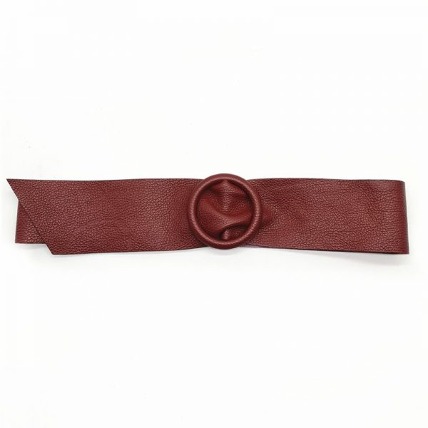 Ceinture bordeaux en cuir